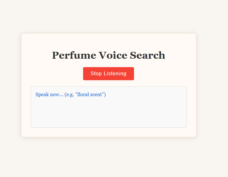 Voice Search Perfume Website
